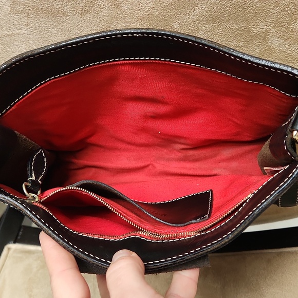 Dooney and Bourke ❤️ ring flap dark Grey canvas black leather shoulder bag - Picture 14 of 17